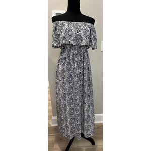 Yidarton Women's Maxi Dress Floral Print Off Shoulder - Women's Size Small